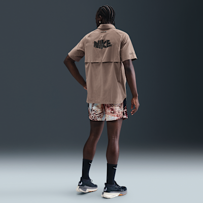 Camisola de running de manga curta com botões Dri-FIT UV Nike para homem