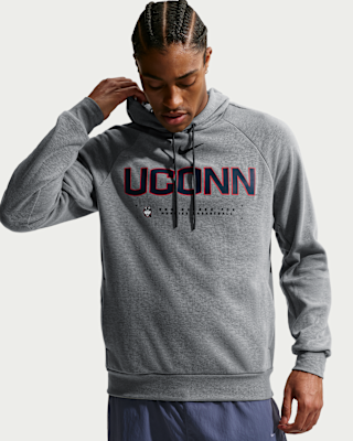 Мужское худи Connecticut Huskies Nike NCAA Basketball Coaches' Pullover Hoodie для баскетбола