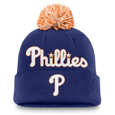 Philadelphia Phillies Peak Men's Nike MLB Cuffed Pom Beanie