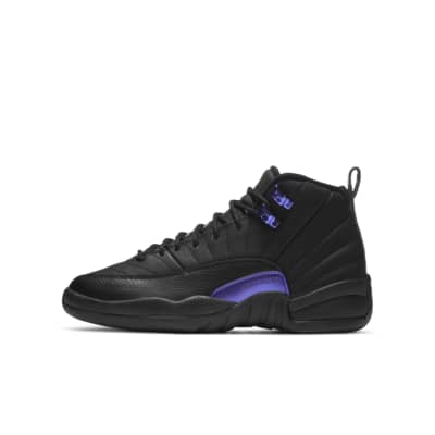 black and purple jordan 12s