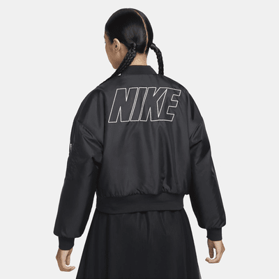 Nike Sportswear Women's Reversible Faux Fur Bomber Jacket. Nike VN