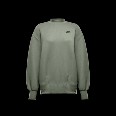 เสื้อวอร์มคอกลมขนาดโอเวอร์ไซส์ผู้หญิง Nike Sportswear Tech Fleece