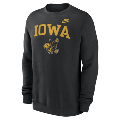 Iowa Hawkeyes Legacy Classic Arch Over Logo Men's Nike College Pullover Crew