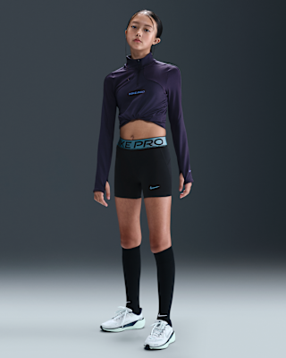 Детские шорты Nike Pro Big Kids' (Girls') Dri-FIT 3" Shorts with Shine Accents