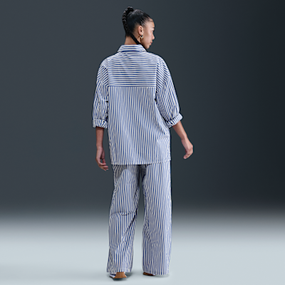 Nike Sportswear Chill Poplin Women's Oversized Striped Button-Down Top