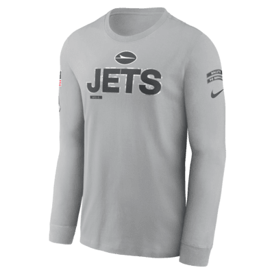 New York Jets Salute to Service Mascot Edge Legend Men's Nike NFL Long-Sleeve T-Shirt