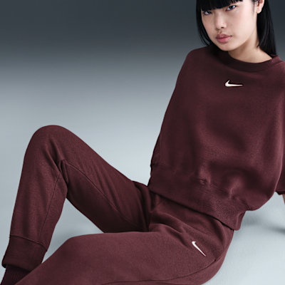 Pants de entrenamiento de tiro medio para mujer Nike Sportswear Phoenix Fleece
