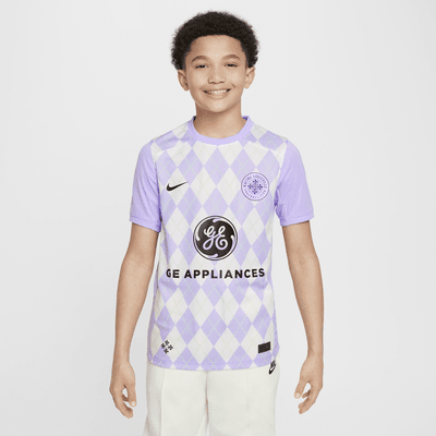 Jersey Nike Dri-FIT de la NWSL tipo réplica para niños talla grande Racing Louisville FC 2024 Stadium Primary