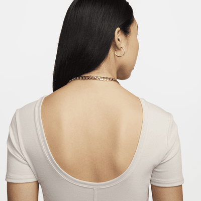 Nike Sportswear Chill Knit Women's Tight Scoop-Back Short-Sleeve Mini-Rib Top