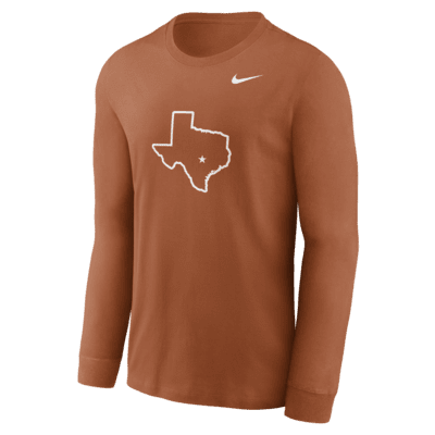 Playera de manga larga universitaria Nike para hombre Texas Longhorns Alternate Logo