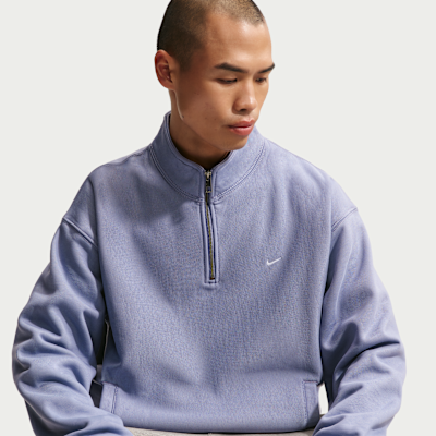 Maglia in fleece con zip a 1/4 Nike Solo Swoosh – Uomo