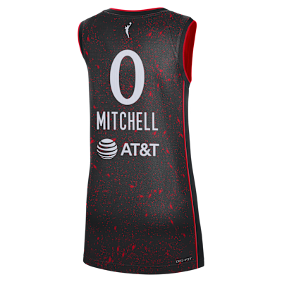Jersey Nike Dri-FIT de la WNBA Victory para mujer Kelsey Mitchell Indiana Fever x Stranger Things 2025 Rebel Edition