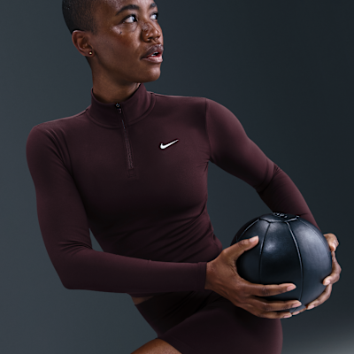 Camada intermédia com fecho a 1/4 Dri-FIT Nike One Fitted para mulher