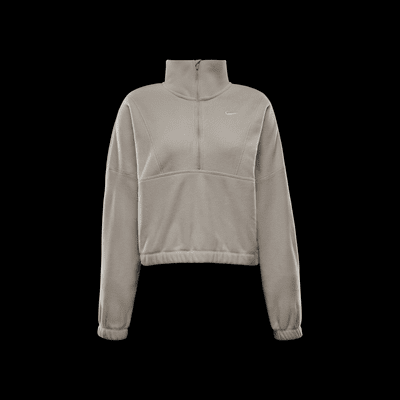 Top oversize in fleece con zip a metà lunghezza Therma-FIT Nike One – Donna