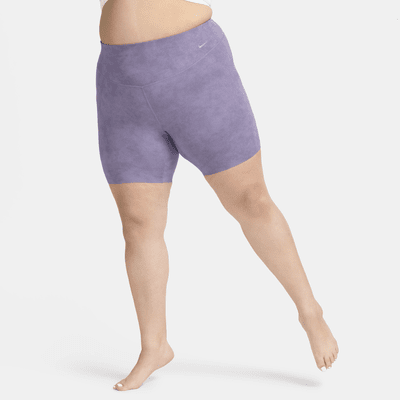 Nike Zenvy Tie-Dye Women's Gentle-Support High-Waisted 20cm (approx.) Biker Shorts (Plus Size)