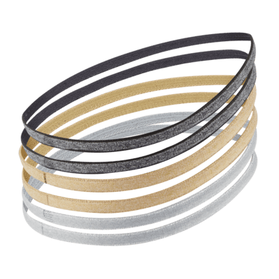 Hårband Nike Swoosh Sport i metallic (6-pack)