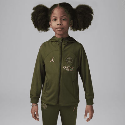 4e survêtement de foot en maille à capuche Jordan Dri-FIT Paris Saint-Germain Strike pour enfant