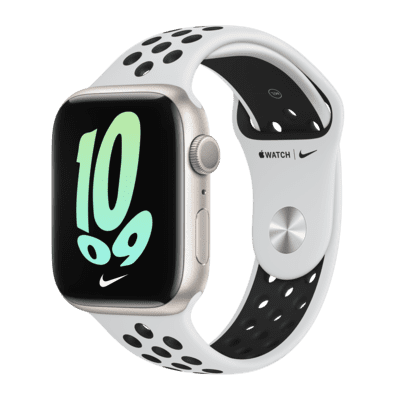 Apple Watch Series 7 (GPS) With Nike Sport Band 45mm Starlight Aluminium Case