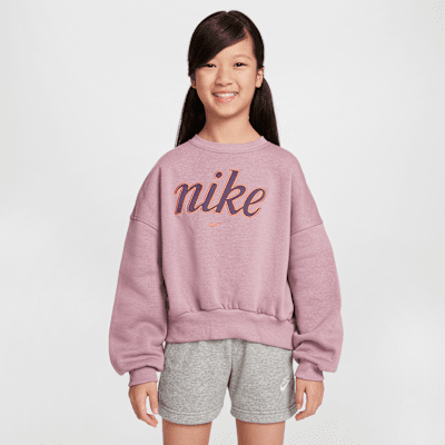 Nike Sportswear Club Fleece Girls' Boxy Crew-Neck Sweatshirt