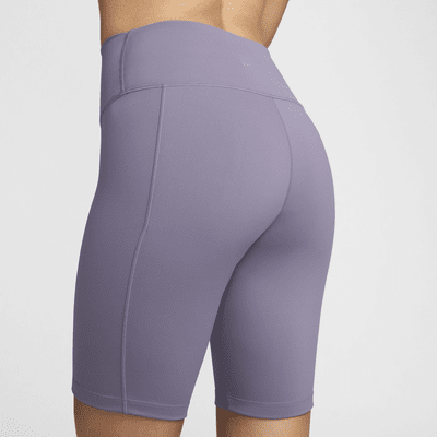 Nike One Leak Protection: Period bikeshorts met hoge taille voor dames (21 cm)