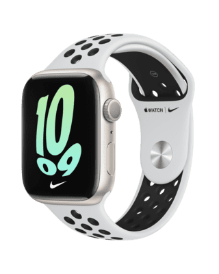 Apple Watch Series 7 (GPS) With Nike Sport Band 45mm Starlight Aluminium  Case