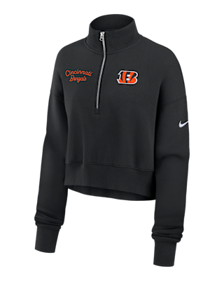 Женские  Cincinnati Bengals Phoenix Nike NFL Cropped 1/4-Zip Crew