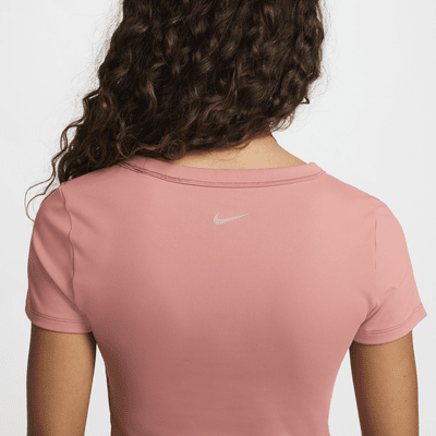 Playera de manga corta Dri-FIT cropped para mujer Nike One Fitted