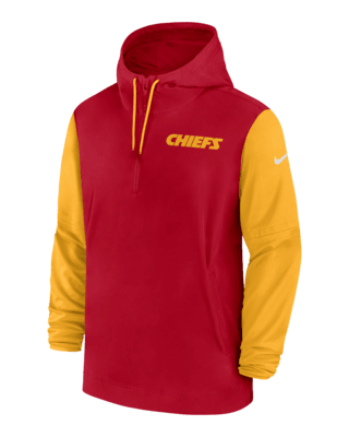 Мужская куртка Kansas City Chiefs Sideline Pre-Game Player Nike NFL 1/2-Zip Hooded