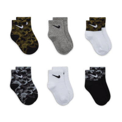 Nike Baby (0-9M) Camo Ankle Socks (6 Pairs)