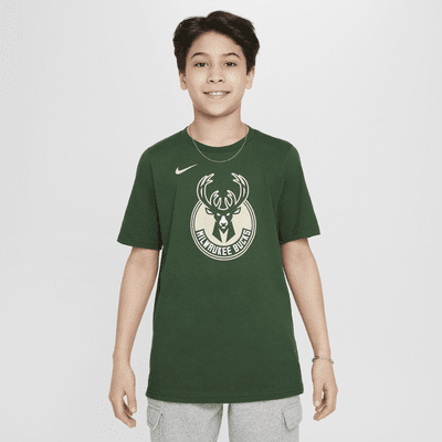 Milwaukee Bucks Essential Older Kids' (Boys') Nike NBA Logo T-Shirt