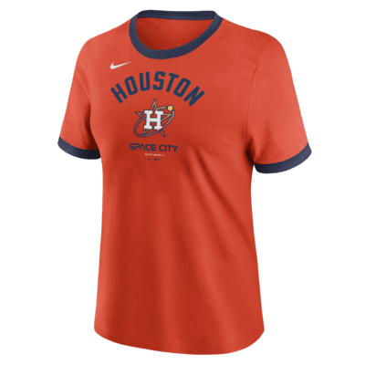 Playera Nike de la MLB Ringer para mujer Houston Astros City Connect