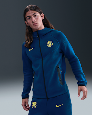 Мужская куртка FC Barcelona Tech Windrunner Fourth Nike Soccer Fleece Full-Zip для бега