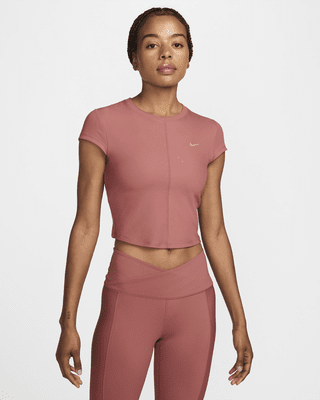 Женские шорты Nike One Fitted Rib Dri-FIT Short-Sleeve Cropped Top