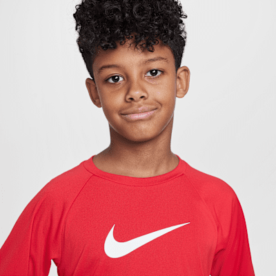 Nike Swim Solid Playera de manga larga Hydroguard para niño talla grande