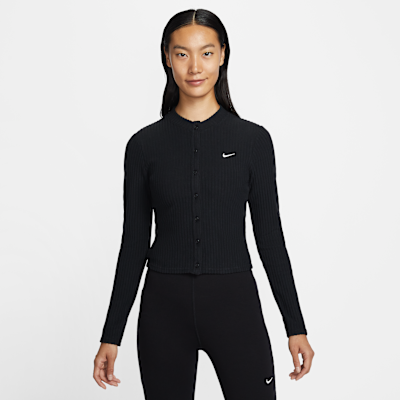 나이키 스포츠웨어 칠 니트 여성 슬림 와이드 골지 가디건