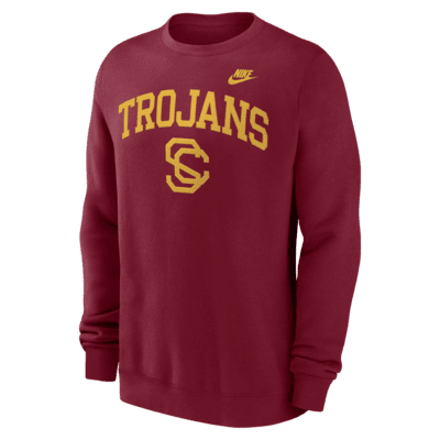 USC Trojans Legacy Classic Arch Over Logo Men's Nike College Pullover Crew