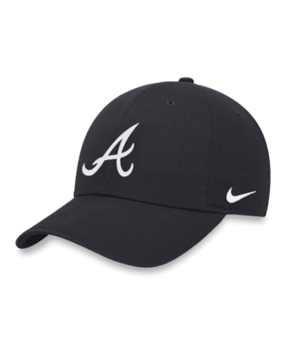 Men's Nike Navy Atlanta Braves Wordmark Heritage 86 Adjustable Hat