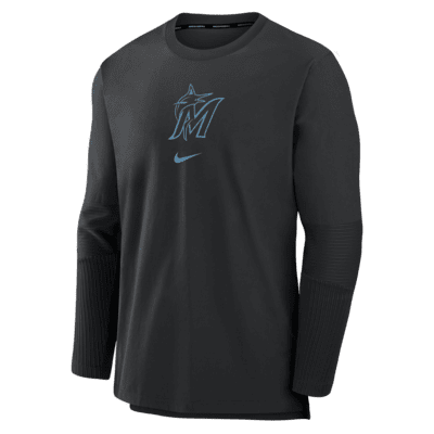 Chamarra sin cierre Nike Dri-FIT de la MLB para hombre Miami Marlins Authentic Collection Player