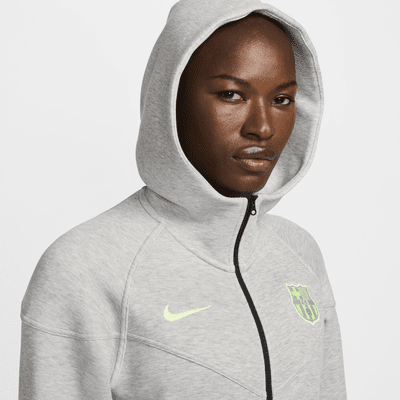 FC Barcelona Tech Fleece Windrunner Tam Boy Fermuarlı Nike Football Kadın Kapüşonlu Üstü