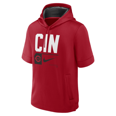 Cincinnati Reds Tri Code Lockup Men's Nike MLB Short-Sleeve Pullover Hoodie