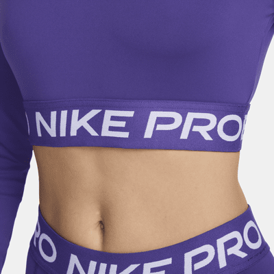 Nike Pro Dri-FIT kort, langermet overdel til dame