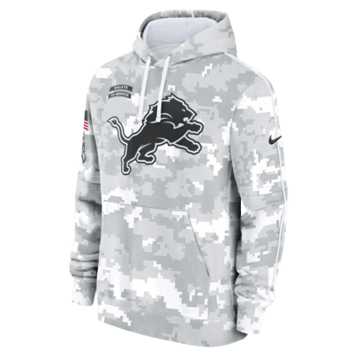 Detroit Lions Salute to Service Primary Edge Club Men's Nike NFL Pullover Hoodie