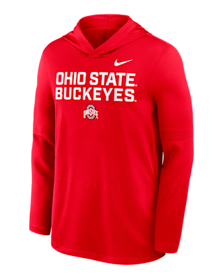Мужские  Ohio State Sideline Nike Dri-FIT College Long-Sleeve Hooded Top