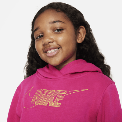 Sudadera con gorro para niños talla pequeña Nike Sportswear Club Fleece Holiday Shine Hoodie