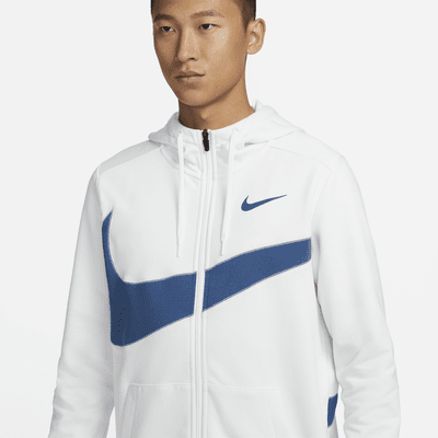 เสื้อมีฮู้ดฟิตเนสผ้าฟลีซซิปยาวผู้ชาย Nike Dri-FIT