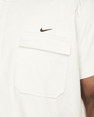 Nike Life Men's Woven Military Short-Sleeve Button-Down Shirt