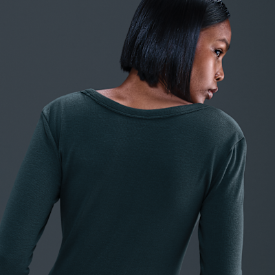 Vestido ajustado de manga larga de tejido Rib largo mini para mujer Nike Sportswear Chill Knit