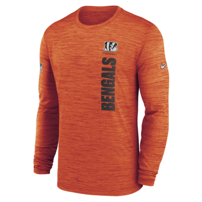 Playera de manga larga Nike Dri-FIT de la NFL para hombre Cincinnati Bengals Sideline Velocity