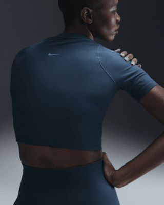 Женские шорты Nike Zenvy Rib Dri-FIT Short-Sleeve Top