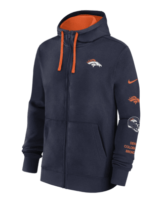 Мужское худи Denver Broncos Club Nike NFL Full-Zip Hoodie